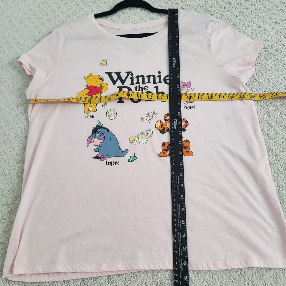 Disney Winnie the Pooh Pink T-Shirt Eeyore Tigger Piglet Short Sleeve size XL - Picture 3 of 6